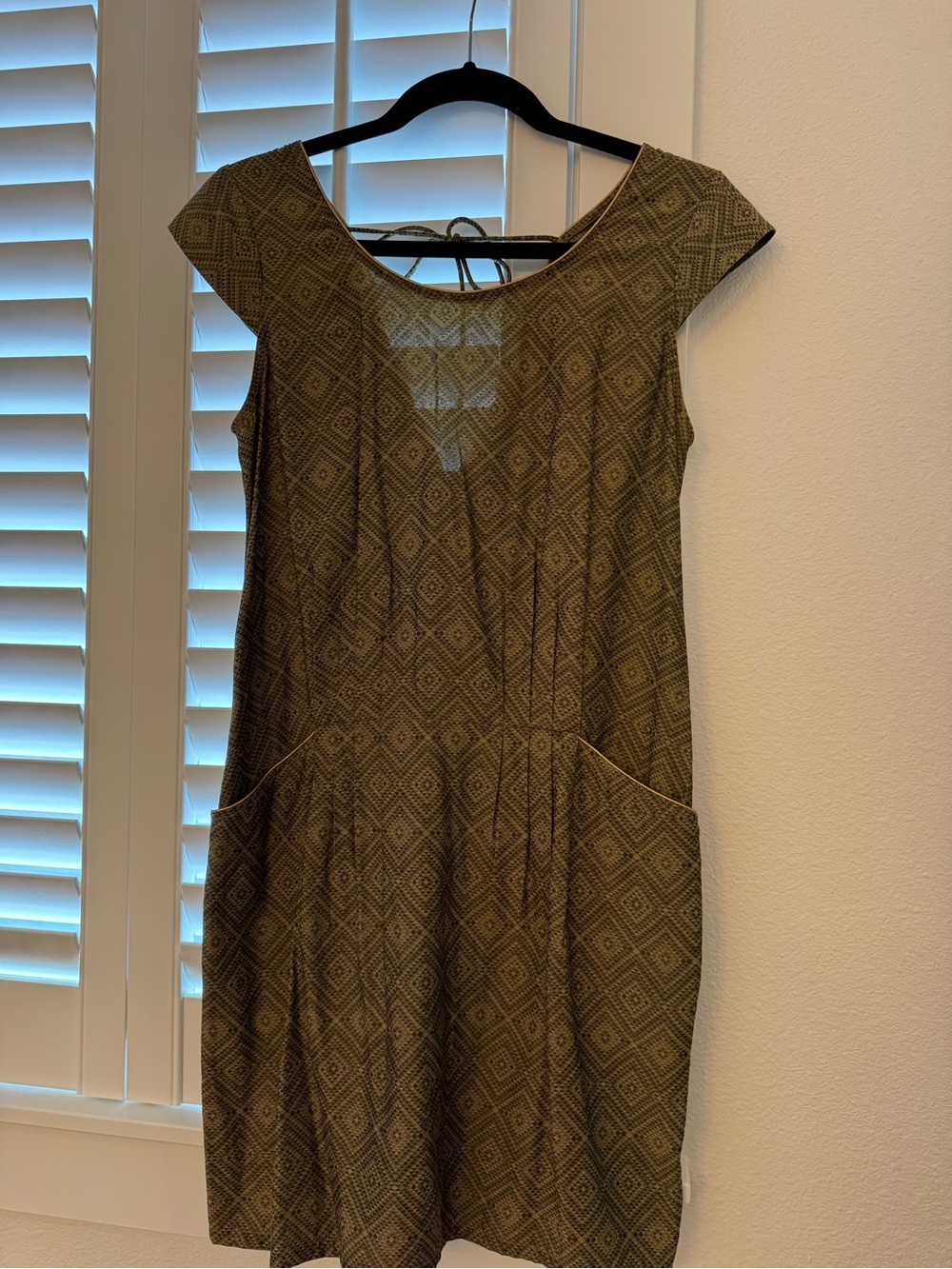 Kookai Olive Diamond-Print Midi Dress